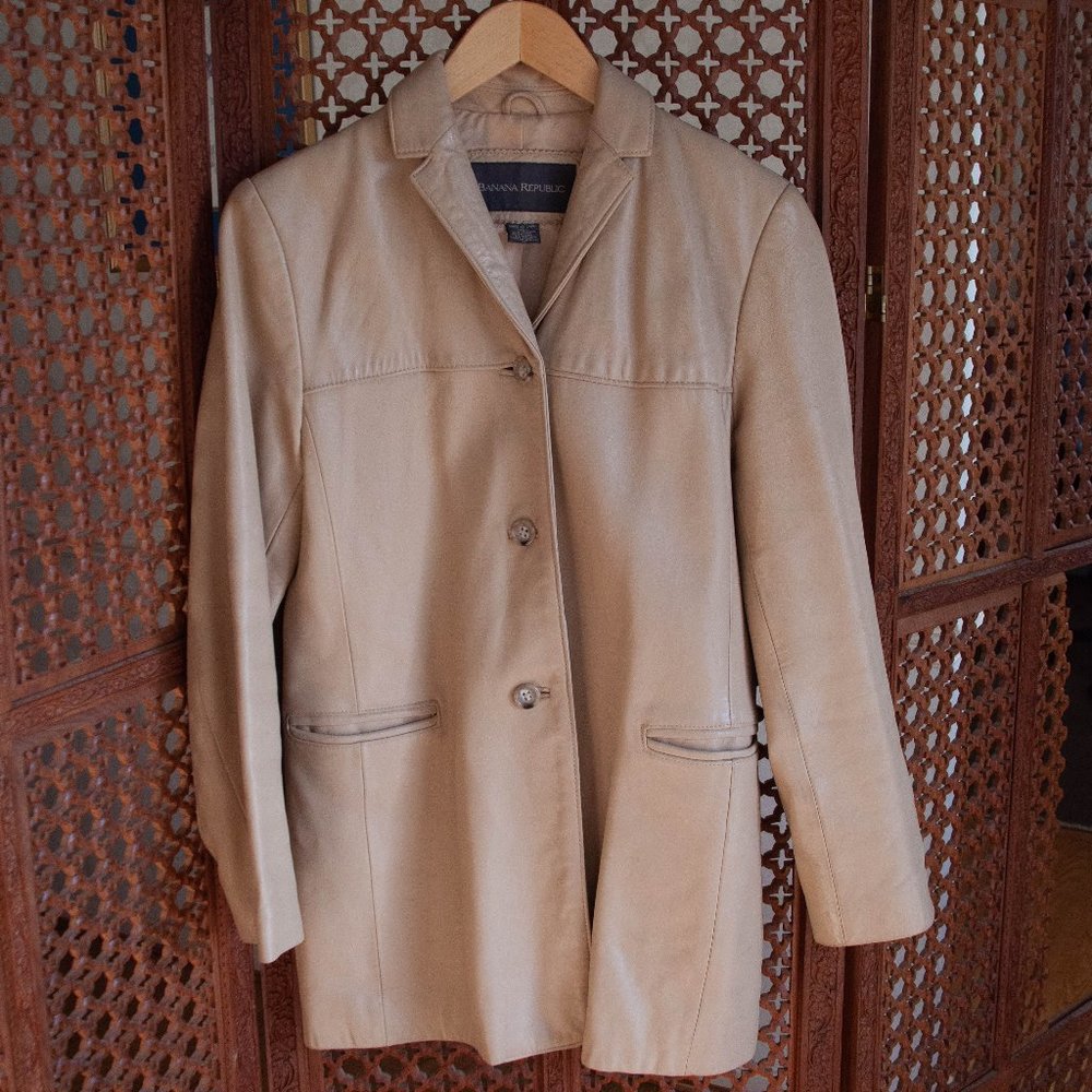 Real leather Banana Republic coat